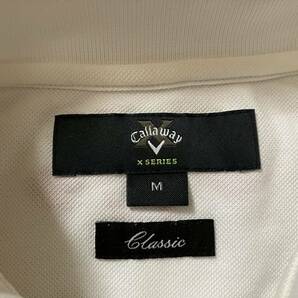 ★かっこいい★Callaway キャロウェイ 半袖ポロシャツ X SERIES Classic 刺繍ロゴ 白 ホワイト Mサイズ GOLF ゴルフ ウエアの画像5