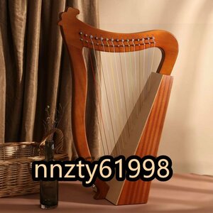  wooden harp stringed instruments laia- harp 15 string mahogany harp nylon character row, tuning wrench . carry bag . equiped beginner musical instruments 