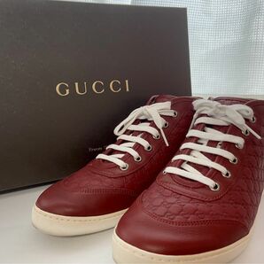 GUCCI グッチ　ハイカットスニーカー　24cm レッド　赤