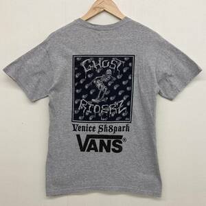 90s USA製 VANS GHOST TOWN Tシャツ グレー Mサイズ バンズ スケボー DOG TOWN SANTACRUZ ZORLAC THRASHER 3020045