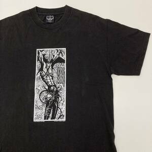 90s DEVIL MAN × 韮沢靖 USA製 Tシャツ ブラック 黒 Lサイズ デビルマン 永井豪 アニメ Tee VINTAGE 3050341