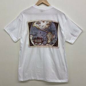 90s BANANA REPUBLIC USA製 ポケット付 Tシャツ 地図 プリント ホワイト Sサイズ バナナリパブリック バナリパ VINTAGE ビンテージ 3060081