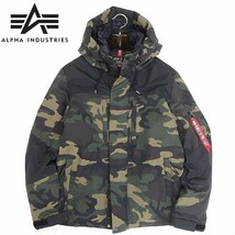 新品◆ALPHA INDUSTRIES アルファ インダストリーズ AVALANCHE PRIMALOFT アバランチ カモフラ 迷彩柄 中綿 フーデッド ジャケット XL_画像1