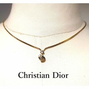 [ хорошая вещь ]Christian Dior CD Christian Dior CD узор установить коготь стразы колье Vintage Gold [ бесплатная доставка ]