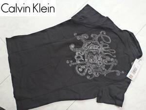  новый товар Calvin Klein джинсы * чёрный черный стрейч выдающийся рубашка-поло с коротким рукавом S