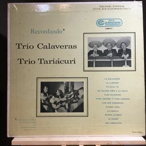LP★メキシコ盤 TRIO CALAVERAS / TRIO TARIACURI CAM01 Recordando フォルクローレ ラテン