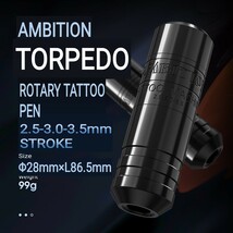 AMBITION TORPEDO ロータリータトゥーマシン 2.5-3.0-3.5mmストローク ブラック ☆ タトゥーペン tattoo machine 刺青 ☆_画像1