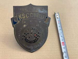 KSCC Okayama JAF participation chapter KANSAI SPORTS CAR CLUB grill emblem grill badge Speed Trial Junk old car Showa era office work 