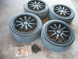 『B166』ST202,3S-GE,セリカ,17×7J ET45,5ZIGEN 5次元,アルミホイール 4本,5H,ロックナット ステッカー 付,ota,個人宅営業所止め発送不可