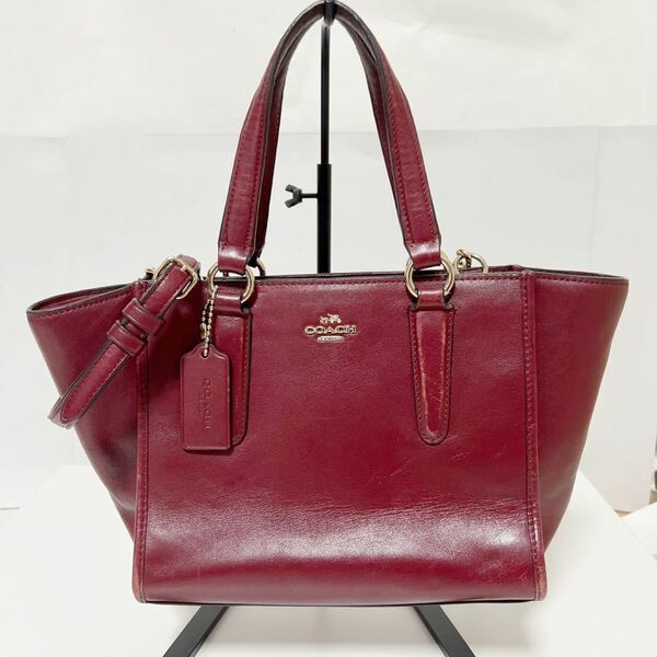 COACH コーチ 2way ミニショルダーバッグ 33537 ボルドー 中古