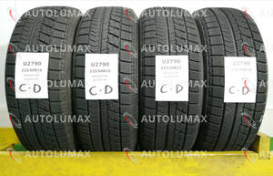 215/60R16 95Q Bridgestone BLIZZAK VRX 中古 スタッドレスタイヤ 4本セット 送料無料 215/60/16 ブリヂストン U2790.D