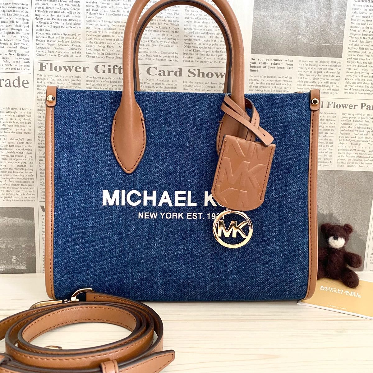 新品 MICHAEL KORS マイケルコース ショルダーバッグ デニムブルー-