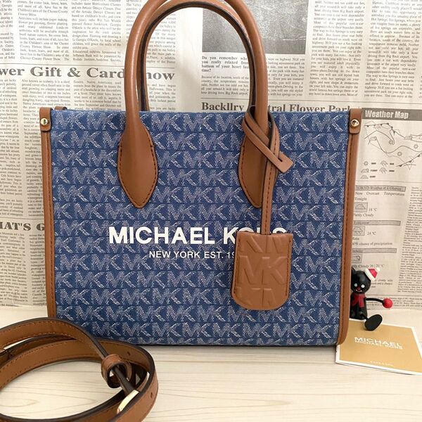 新品 MICHAEL KORS マイケルコース ショルダーバッグ デニムブルー