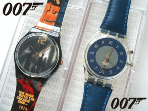 007×SWATCH★コラボモデル★入手困難★THE MAN WITH THE GOLDEN GUN(未使用品)★THE LIVING DAYLIGHTS★電池交換済み★オメガ好きも見てね