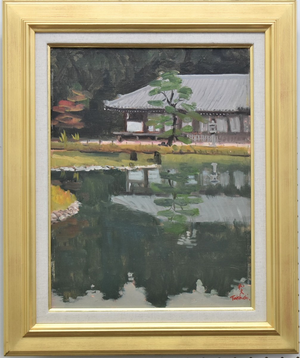 Es ist ein wunderbares Werk voller Emotionen, das den Atem des Künstlers mit sanfter Note darstellt! Kazuo Takeuchi Nr. 6 Joruriji-Tempel-Ölgemälde [Seiko Gallery], Malerei, Ölgemälde, Natur, Landschaftsmalerei