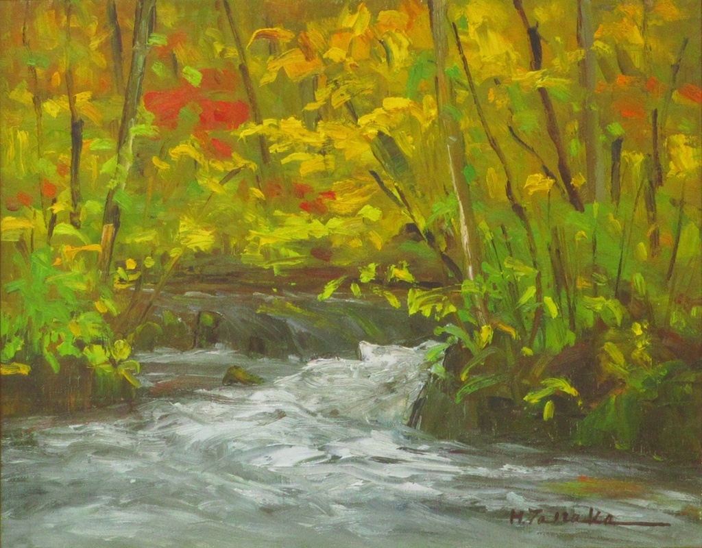 The teacher lives near the Oirase Gorge in Towada City. He paints on-site until completion! Oil painting by Hidenori Tanaka, No. 6 Autumn Valley Oirase [Masami Gallery], Painting, Oil painting, Nature, Landscape painting