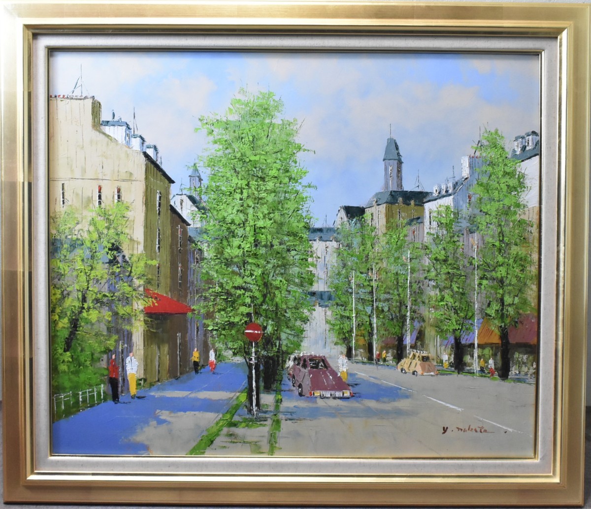 Pintado directamente por el artista. Pintura al óleo Hirohisa Nabeta Rue d'Orsay 20F [Galería Masamitsu], cuadro, pintura al óleo, Naturaleza, Pintura de paisaje