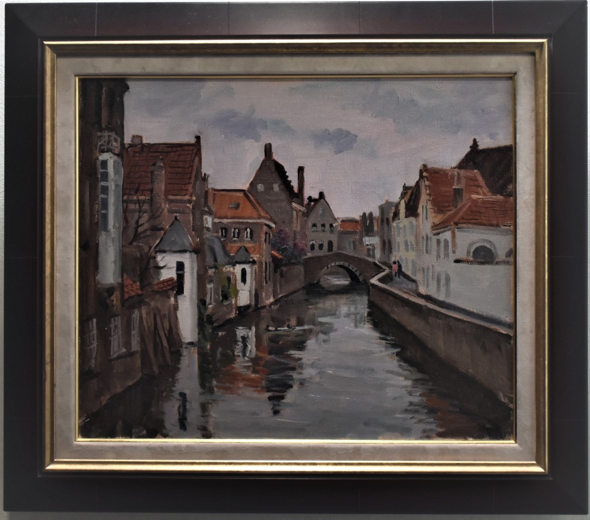 It is a wonderful work that is rich in emotion and depicts the artist's breath with a soft touch! Oil painting Kazuo Takeuchi No. 8 Early Spring Bruges [Masamitsu Gallery], painting, oil painting, Nature, Landscape painting