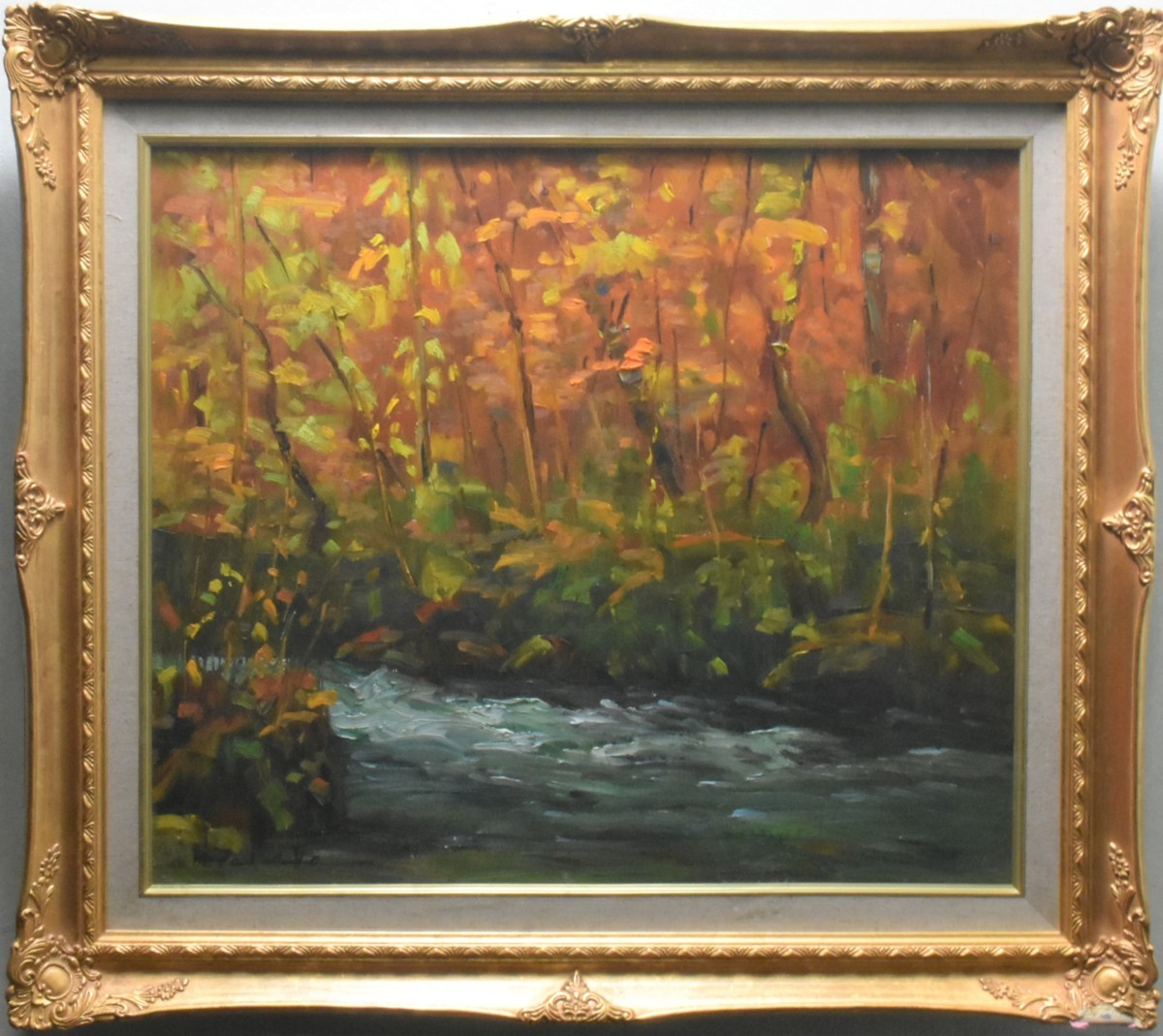 The teacher lives near the Oirase Stream in Towada City. He paints on-site until completion! Hidenori Tanaka, No. 10 Autumn Colors of Oirase Oil Painting [Masami Gallery], Painting, Oil painting, Nature, Landscape painting