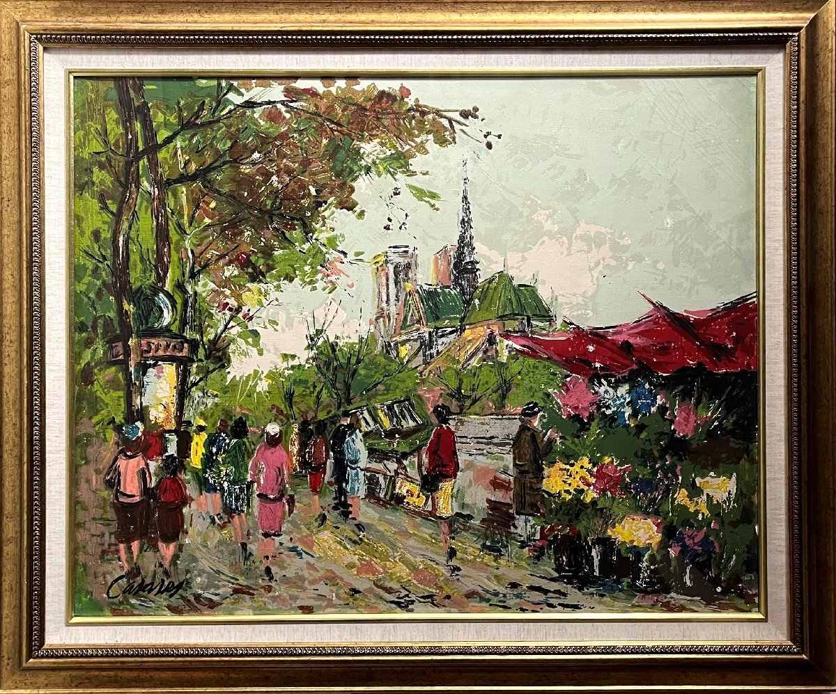 The glamorous streets of Paris are depicted in vivid colors and touches. Adriano Canales Streets of Paris No. 20 Beautiful! [Seiko Gallery] G, painting, oil painting, Nature, Landscape painting