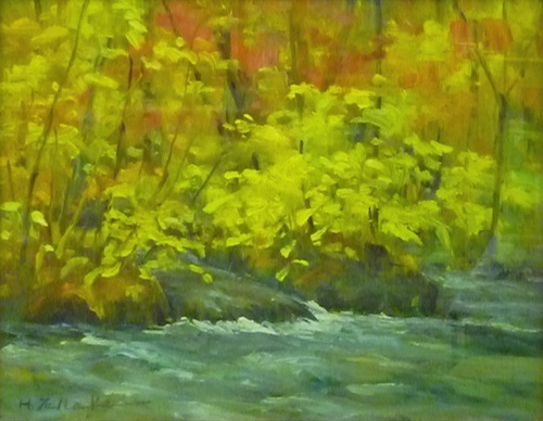 El maestro vive cerca del desfiladero de Oirase en la ciudad de Towada. ¡Pinta en el lugar hasta su finalización! Pintura al óleo de Hidenori Tanaka Autumn Valley Oirase No. 6 [Galería Masami], Cuadro, Pintura al óleo, Naturaleza, Pintura de paisaje