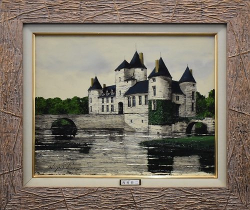 The painting style is unique and the sense of color is amazing. I'm fascinated! Oil painting Takeji Nishimura No. 6 Château Castelne [Masamitsu Gallery], painting, oil painting, Nature, Landscape painting