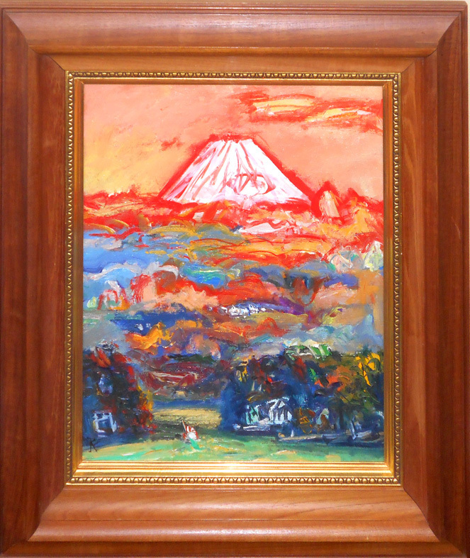 Esta obra maestra tiene un toque más suave que las rosas del maestro., ¡y toca el corazón de quienes lo ven! La popular pintora occidental Chikara Nakagawa, No. 8 Monte Fuji [Galería Seiko]*, Cuadro, Pintura al óleo, Naturaleza, Pintura de paisaje