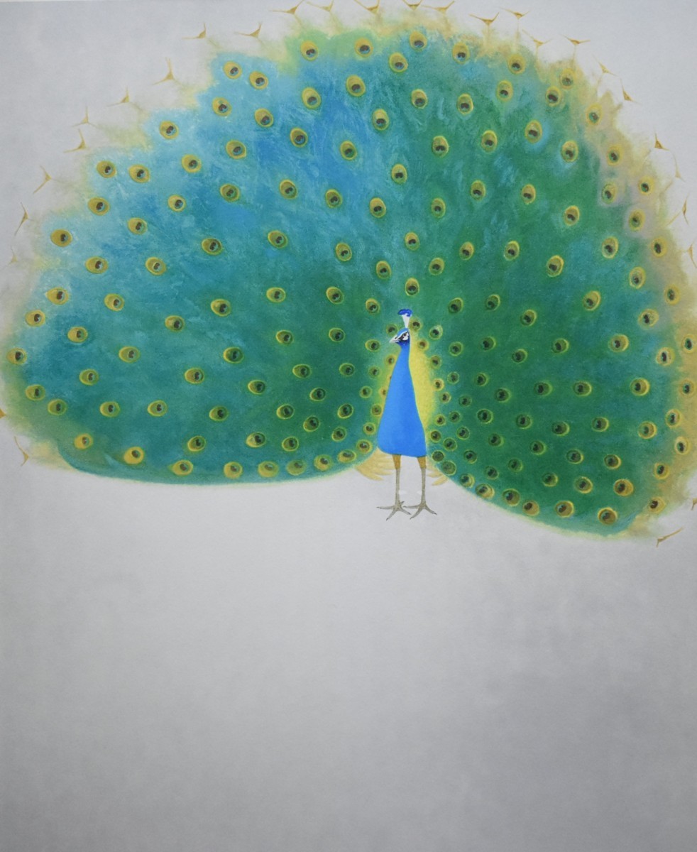 Yasushi Sugiyama Peacock Lithographie Limitée à 150 exemplaires ◆Reçu l'Ordre de la Culture [Seiko Gallery], Ouvrages d'art, Impressions, Lithographie, Lithographier