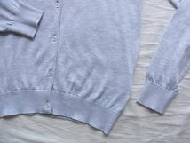 JOHN SMEDLEY ジョンスメドレー　コットン100% ハイゲージ クルーネックカーディガン　サイズ SMALL 杢ライトグレー　MADE IN ENGLAND_画像4