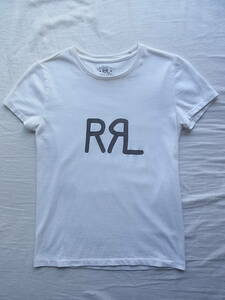 RRL ダブル アール エル　ラルフローレン　ロゴプリント入りTシャツ　サイズ レディースのM ホワイト