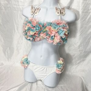 【正真正銘本物】チュアンピサマイ 新品 水着 レディース ビキニ 蝶々 かわいい 映え水着 ふわふわ 盛り水着