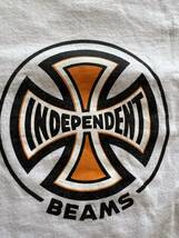 レア　INDEPENDENT ×BEAMS 別注　半袖　Tシャツ 白　Sサイズ 検索: インディペンデント スケート SK8 スケボー ビームス Skate コラボ_画像4