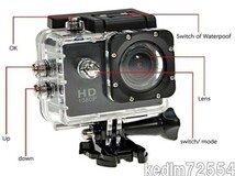『超得』HD1080Pアクションカメラ 140°広角レンズ 2インチ 防水 スポーツ バイク 自転車 防水ケース付_画像3