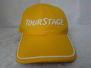 未使用　　TOUR STAGE（ツアーステージ）　ゴルフキャップ　　イエロー 黄白　コットン　　フリーサイズ　約57～60㎝　　ok2308D
