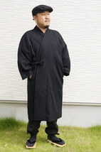 【ひめか】 作務衣 ウールコート 日本製 5080 黒Ｍ_画像1