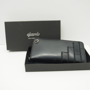 glambg ram leather round Zip wallet change purse have used long wallet *WA5766