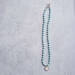 即購入OK　necklace#5 …ターコイズ　ブルー　シェル　チャーム　ネックレス 