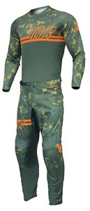 L/34 -inch MX wear top and bottom set THOR 24 SECTOR DIGI green / duck motocross regular imported goods WESTWOODMX