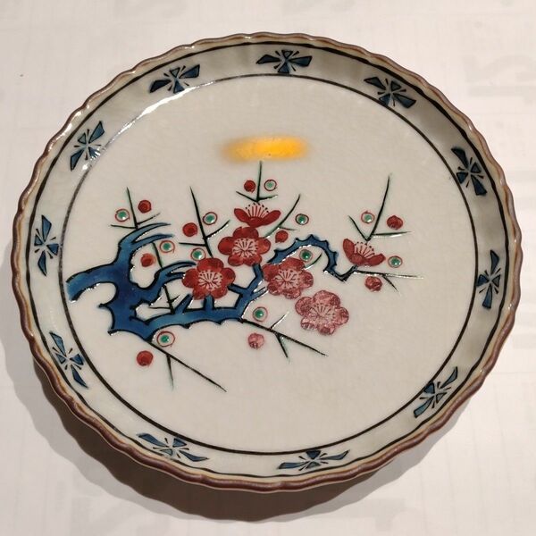 【貴重】野村右園堂 九谷焼 飾り皿 ５枚セット 貫入によるお洒落な艶のあるヒビ模様