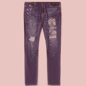 アヴィレックス EASY SKINNY JEANS / イージー スキニー ジーンズ AVIREX ダメージ加工/ペンキ加工 2XL ウエスト86cm(ゴム入り)