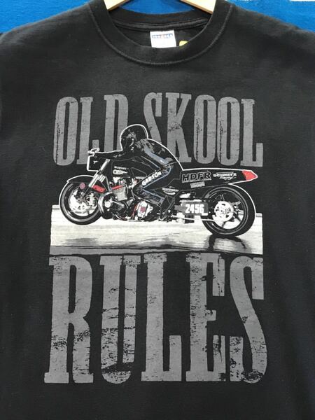 HDFR Old Skool Rules Tシャツ　ドラッグレース　スズキ　USA アメリカ　ビンテージ　レース　レーシング　世田谷ベース　古着　アメカジ