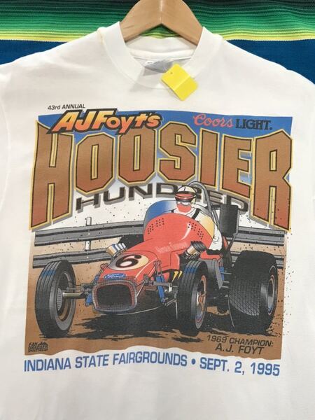 AJ Foyt's Hoosier Hnudred Tシャツ オールドレース レーシング ナスカー インディカー ビンテージ 世田谷ベース 古着 アメカジ