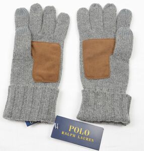 ●定価12,100円POLO RALPH LAURENラルフローレン手袋(メンズ,毛100％,羊革,グレー・ブラウン)新品