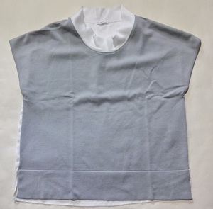 (USED) Gabardine K.T ハイネック グレーXホワイト サイズ9