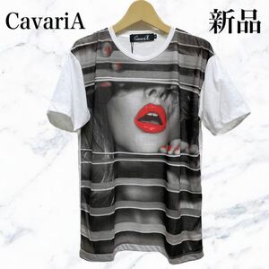 cavariA 半袖Tシャツ　プリントTシャツ　半袖カットソー