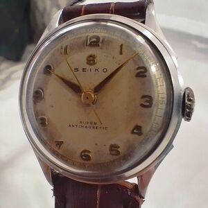 ☆OH済み☆1954年製 SEIKO SUPER ANTIMAGNETIC セイコー アンティーク メンズ腕時計 SEIKO