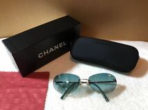 ★美品★CHANEL シャネル★サングラス グリーングラデーション★ココマーク★4013 c.124/57 59□16 130★ケース・箱有り_画像1