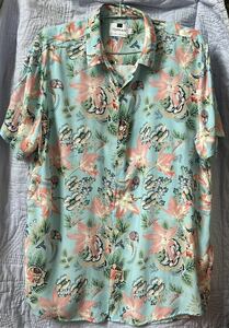  London buy TOPSHOP TOPMAN top man aloha shirt botanikaru print lily motif flower pattern blue ground XXL large size 