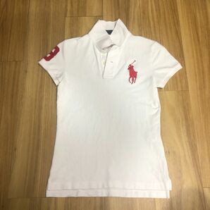 ラルフローレンポロシャツ　レディース　M ホワイト　 ビッグポニー RALPH LAUREN