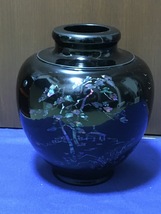 高級漆器 螺鈿入り花瓶 丸倉謹製 サイズ 高さ　約28cm_画像1